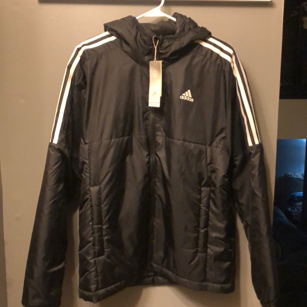 new with tags men’s medium adidas coat with hood